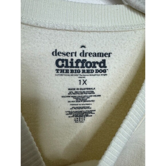 Urban Outfitters 1X Desert Dreamer Clifford The Big Red Dog Sweatshirt Cream NWT - Picture 6 of 9